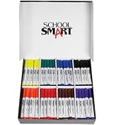 School Smart Conical Tip Washable Markers Classroom Pack for School, Home, and More, Assorted Col...