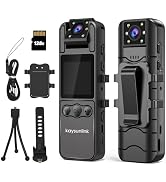 kaysunlink 128GB 1.4” Screen Body Camera with Audio and Auto Video Night Vision 1080P FHD Mini Po...