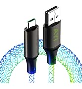 AYI RGB USB Type C to USB A 2.0 Android Charger Cable Fast Charging High Data Speed Visible Color...