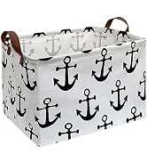 GDOMI Collapsible Fabric Storage Basket with Handles – Waterproof, Rectangular Storage Bin for Sh...
