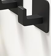GWAAZXGZ Square Self Adhesive Towel Hooks - 4 Pack Matte Black Metal Hooks, Right-Angle Design fo...