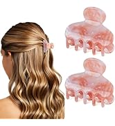 MAORULU 2 Pack Mini Acetate Hair Claw Clips – 1.6 Inch Small Durable Hair Clips for Women & Girls...