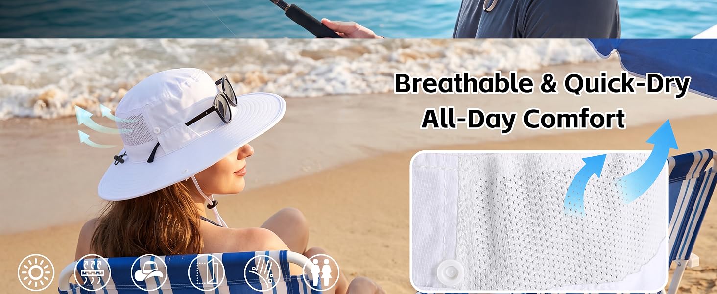 Connectyle sun hat for men mens bucket hat for women wide brim sun hat safari fishing hat for men