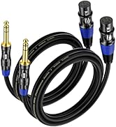 EBXYA XLR Female to 1/4 Inch TRS - Balanced XLR Microphone Cable to 6.35mm Jack Lead, 6ft 2 Pack