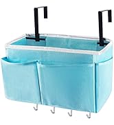 Retyion Bedside Storage Bag with 4 Hooks Multi-Function Hanging Organizer Caddy for Headboards Bu...