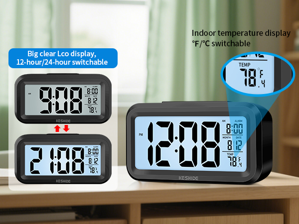 digital clock with temperature