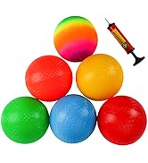 Ogrmar 6PCS 8.5 Inch Playground Balls Dodgeballs with 1 Hand Pump for Kids and Adults Dodge Ball,...