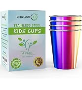 CHILLOUT LIFE Stainless Steel Cups 8 oz - Stainless Steel Sippy Cups for Home & Outdoor Activitie...