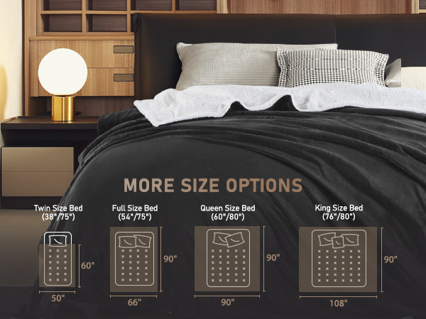 Four American size options king qeen twin throw