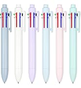 IHPUKIDI 12Pack 0.5mm 6-in-1 Multicolor Ballpoint Pen, 6-Color Retractable Fine Point Pens for Of...