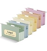 NORDUN Plastic Legal Size Hanging File Folders Extra Capacity,4" Expanding Pocket,6 Pack Legal Ex...