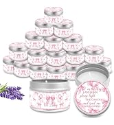 Nlicrst 24Pcs Bow Baby Shower Party Candles- Lavender Scented Pink Candles for Baby Shower Favors...