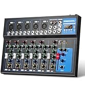 7 Channel Audio Interface USB Audio Mixer Sound Board Mixing Console Built In Bluetooth MP3 Compu...