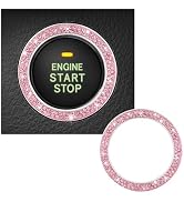 Kewucn Bling Crystal Double Rhinestone Car Engine Start Decoration Ring, Sparkling Push Start But...