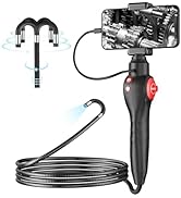Two-Way 180° Articulating Borescope, HD 1080P Inspection Camera with Light,Split Screen,8.5mm Len...