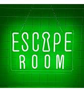 RuCvixkt Escape Room Neon Sign for Wall Decor-Escape Game LED Neon Light Sign for Businesses Ente...