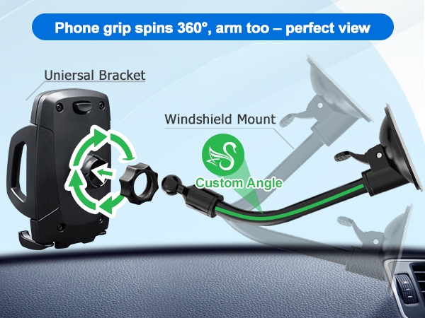 Phone grip spins 360° prefect view