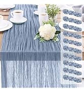 10-Pack Dusty BlueCheesecloth Table Runners – 10FT (35x120 Inch) Boho Rustic Gauze Fabric Cheese ...