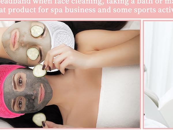 Spa Facial Headband(White, Pink)