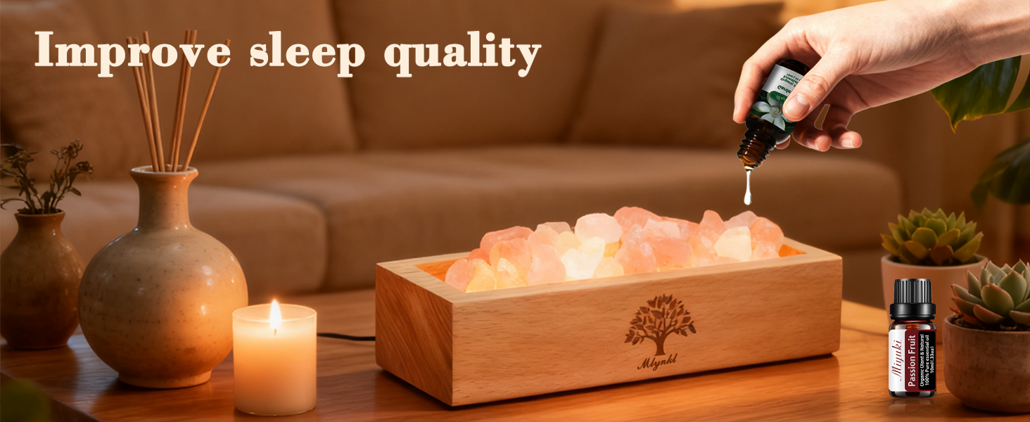 Himalayan Salt Lamp, Essential Oil, Sleep Quality, Aromatherapy, Relaxation, Natural Sleep Aid