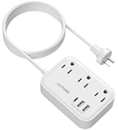 Australia Power Plug Adapter, New Zealand Power Adapter with 3 Outlets 3 USB Charging Ports (1 US...