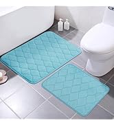 BSAOUTZ 2Pc Bathroom Rug Sets, Non Slip Memory Foam Bath Mat Rug, Extra Absorbent Soft Bath Mat S...
