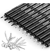 YISAN Drawing Art Pens,Micro Fineliner Pens,Fine Tip Manga Markers for Artist Sketch Technical,Bl...