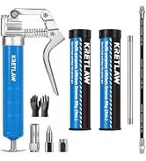 KRETLAW Mini Grease Gun (3000PSI) with Double 3oz Cartridge Grease and 12'' Flex Hose, Reinforced...
