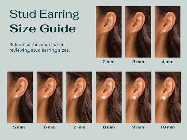 STUDS EARRING SIZE CHART MOBILE