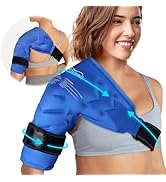 Atsuwell Shoulder Ice Pack Rotator Cuff Cold Compression, Reusable Gel Ice Pack Shoulder Wrap, Fl...