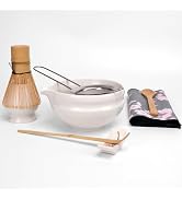 Joyscale Matcha Whisk Set, Ceramic Matcha Set, 8 Pcs Monochrome Matcha Kit Set, Matcha Bowl And W...