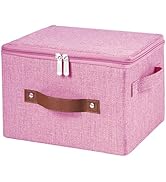 HYVAKUPPA Storage Bins with Zipper Lid Foldable Fabric Lidded Storage Boxes Baskets Cubes Washabl...