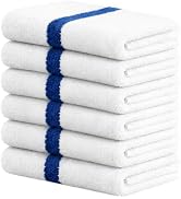 ZUPERIA Stripe Bath Towels Bulk 6 Pack (20 x 40 Inches) - 100% Cotton Economy Light Weight Towels...