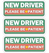 3 Pcs New Driver Car Magnet for Car, Colorful Magnetic Learner Driver Sign for Car, 10 x4 in Be P...