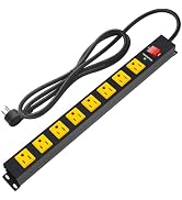 ANNQUAN Metal 8 Outlet Mountable Power Strip with 1200J Surge Protector,Wall Mount Heavy Duty Lon...