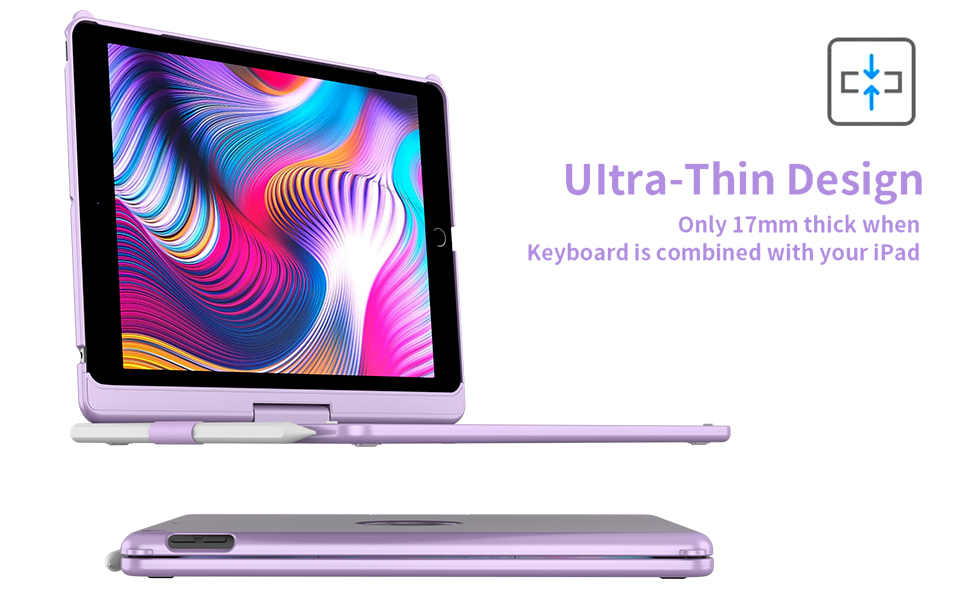 Touch iPad 9th Generation Case with Keyboard (10.2", 2021) Multi-Touch Trackpad, 10 Color Backlight