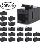 RJ45 Coupler, VANDESAIL Ethernet Coupler, RJ45 Keystone Jack Cat6 Coupler Female to Female (20Pac...