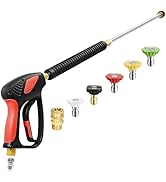 TOOLCY Pressure Washer Gun, Hot Water Compatible Adjustable Power Washer Swivel Gun and Extension...