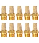 Quickun Air Pneumatic Mufflers, 1/4" Male Thread Sintered Bronze Exhaust Muffler Silencer (Pack o...