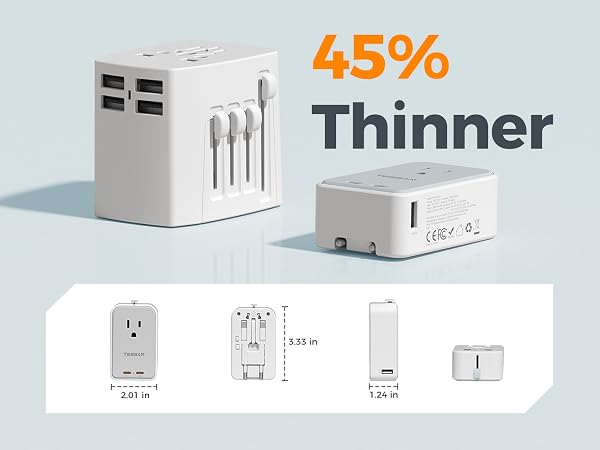 Portable Ultra-Thin, the size and weight of this UK adapters for travel