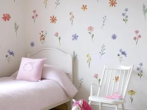 pink floral wall decals