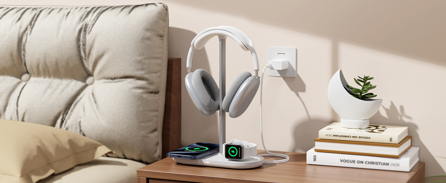 headphone stand with wireless charger