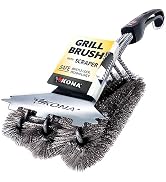 Kona Speed/Scrape Grill Brush and Scraper - Compatible with Weber and Other Brands Flat & Round G...