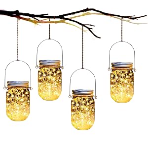 4 Mason Jar Solar Lights