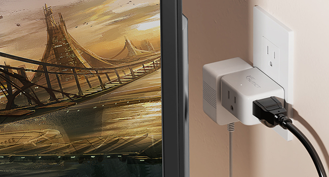 wall outlet extender behind tv