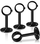 TOKPLNU Ceiling Curtain Rod Brackets, Heavy Duty Ceiling Curtain Rod Holders, Black 4 Pack Curtai...