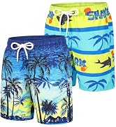 GENTABY 2 Pack Boys Swim Trunks Toddler Boys Swimming Shorts Quick Dry with Mesh Liner Beach Boar...