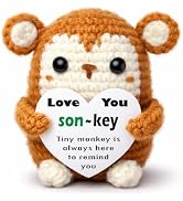 Handmade Crochet Funny Mini Monkey Gifts for Son Stepson from Mom Dad, Graduation Season Cute Ani...