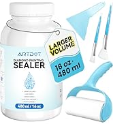 Diamond painting sealer bottle with blue and white design elements, showing 16 oz/480ml volume capacity.
