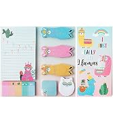 Xqumoi I Just Really Like Llamas Sticky Notes Set, 550 Sheets, Cute Cartoon Alpaca Self-Stick Not...